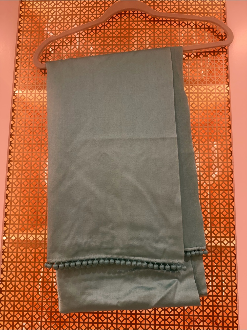 Bajra cashmere and silk Aqua Scarf with ball trim! Stunning!!!! - Picture 4 of 7